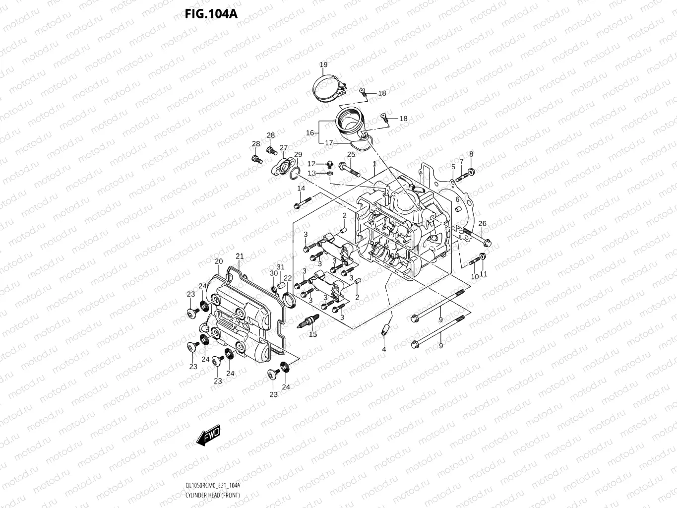 104A - CYLINDER HEAD (FRONT) (DL1050RQ)