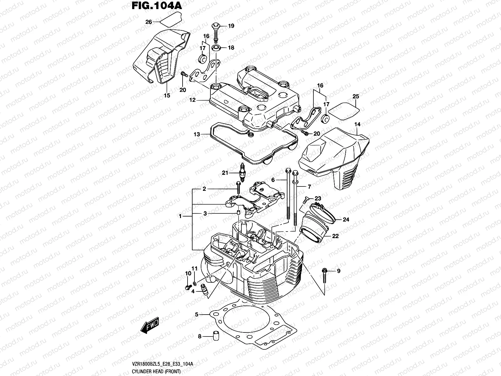 104A - CYLINDER HEAD (FRONT) (VZR1800BZL5 E28)