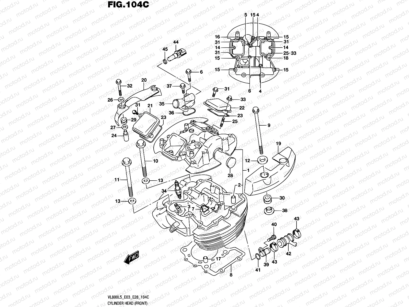 104C - CYLINDER HEAD (FRONT) (VL800TL5 E03)