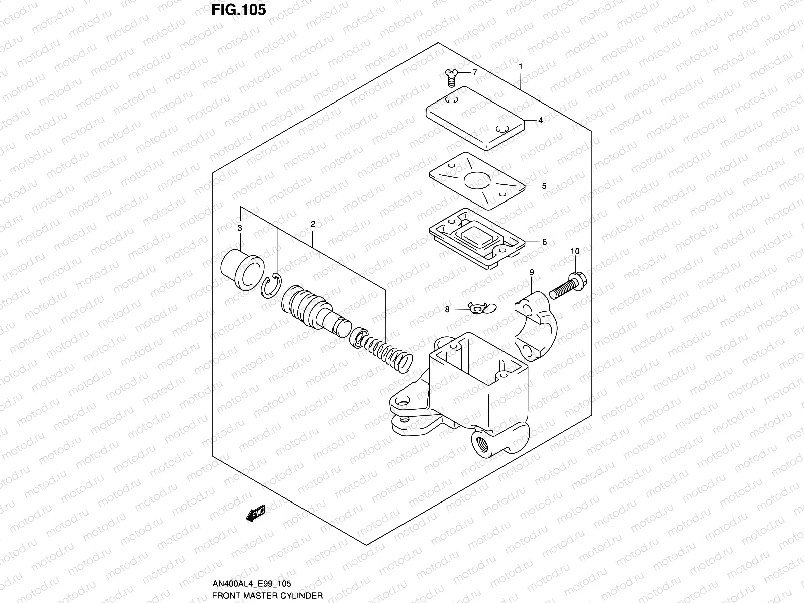 105 - FRONT MASTER CYLINDER (AN400ZAL4 E99)