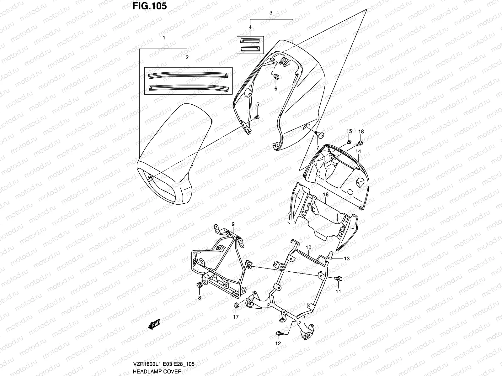 105 - HEADLAMP COVER (VZR1800ZL1 E33)