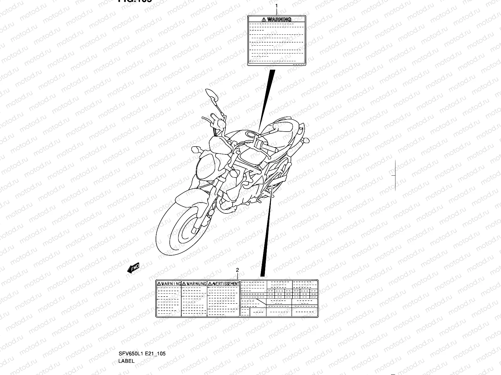 105 - LABEL (SFV650UL1 E21)