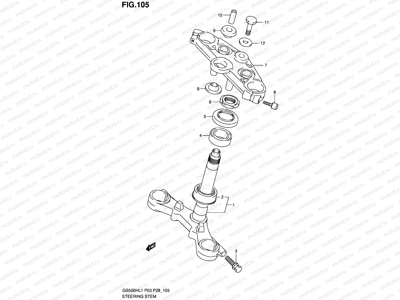 105 - STEERING STEM (GS500FH P28)