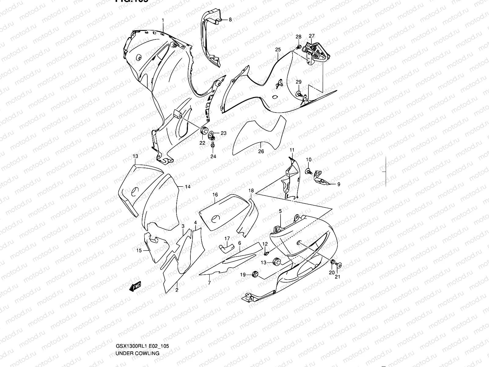 105 - UNDER COWLING