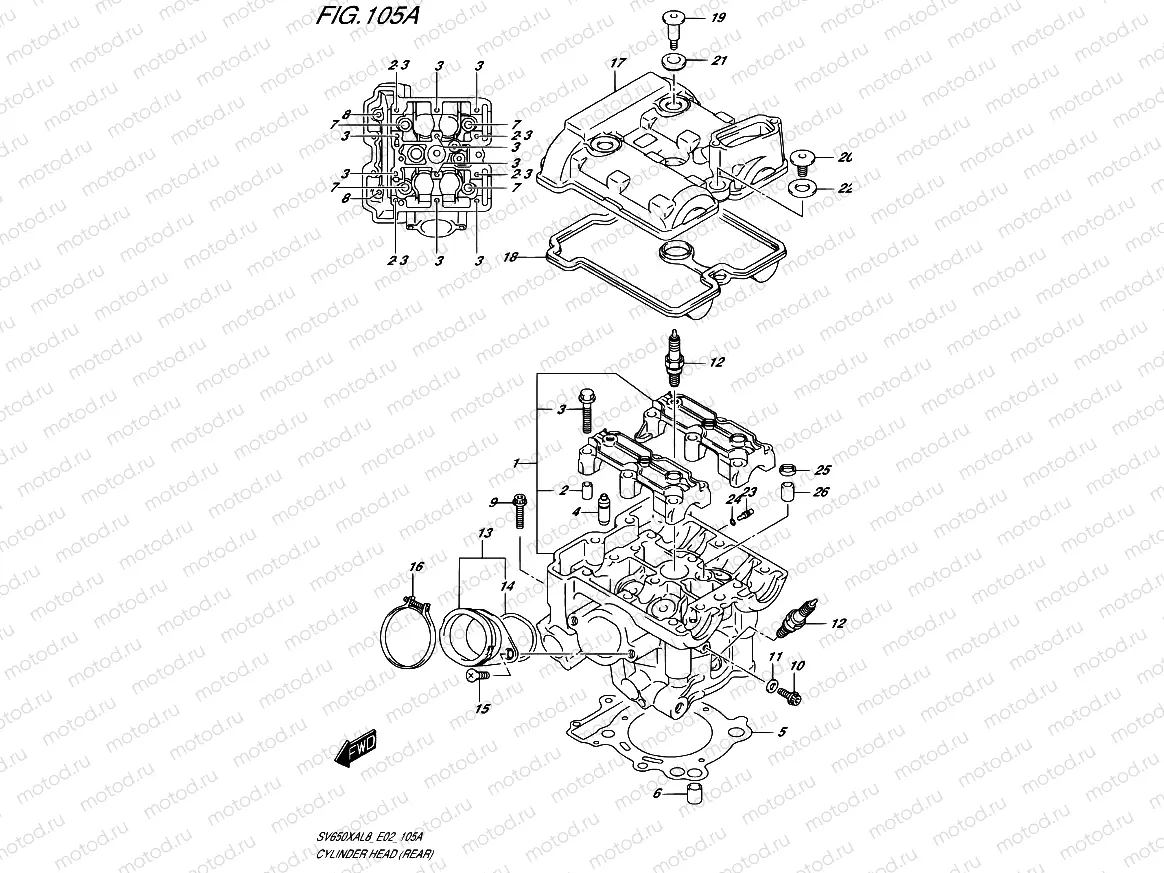 105A - CYLINDER HEAD (REAR)