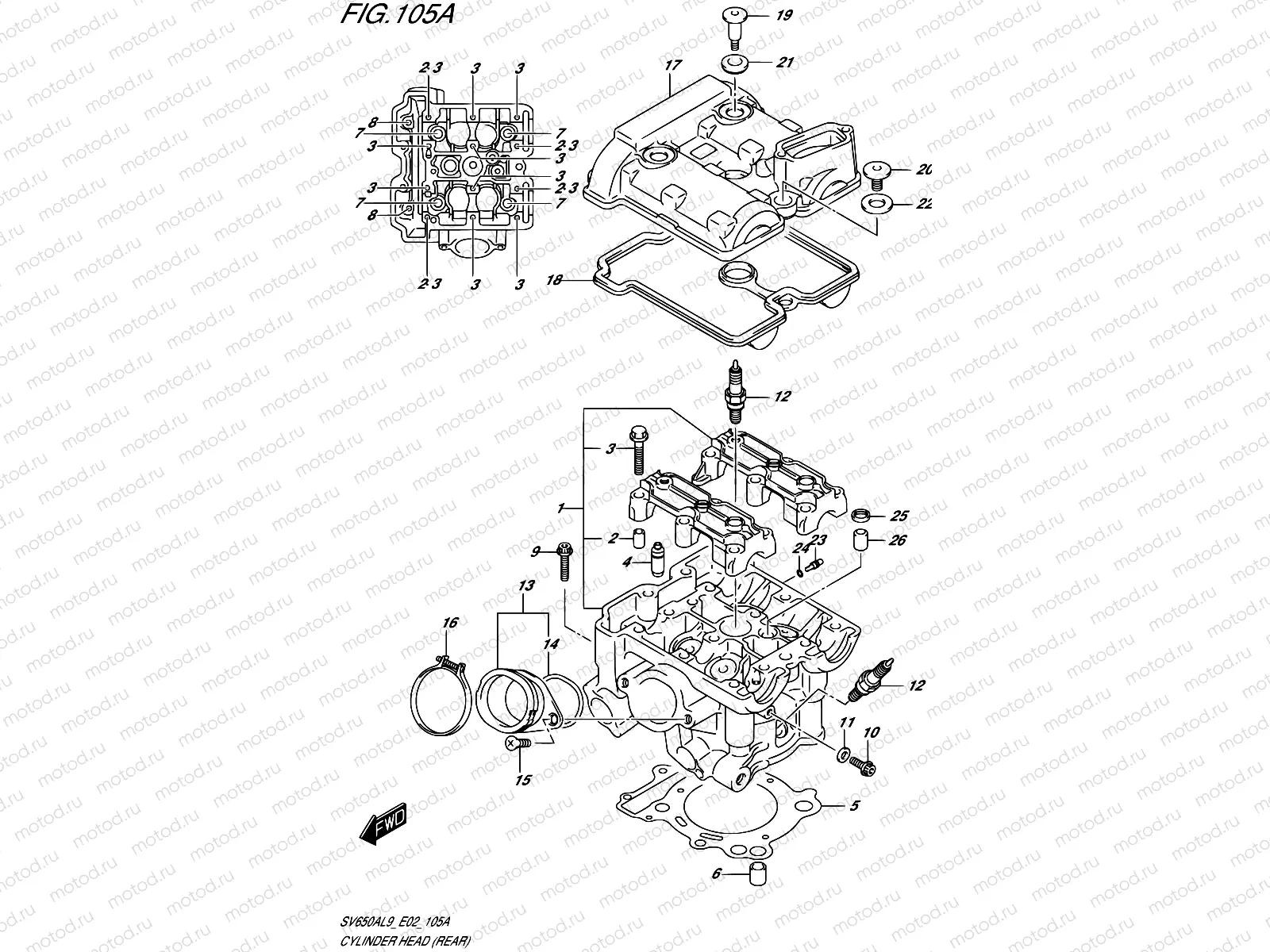 105A - CYLINDER HEAD (REAR)