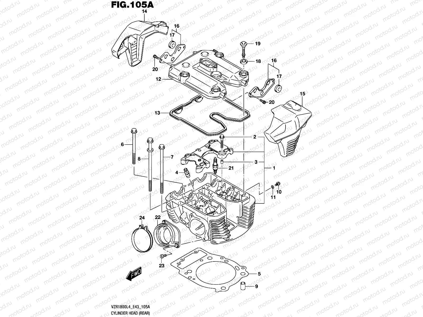 105A - CYLINDER HEAD (REAR)