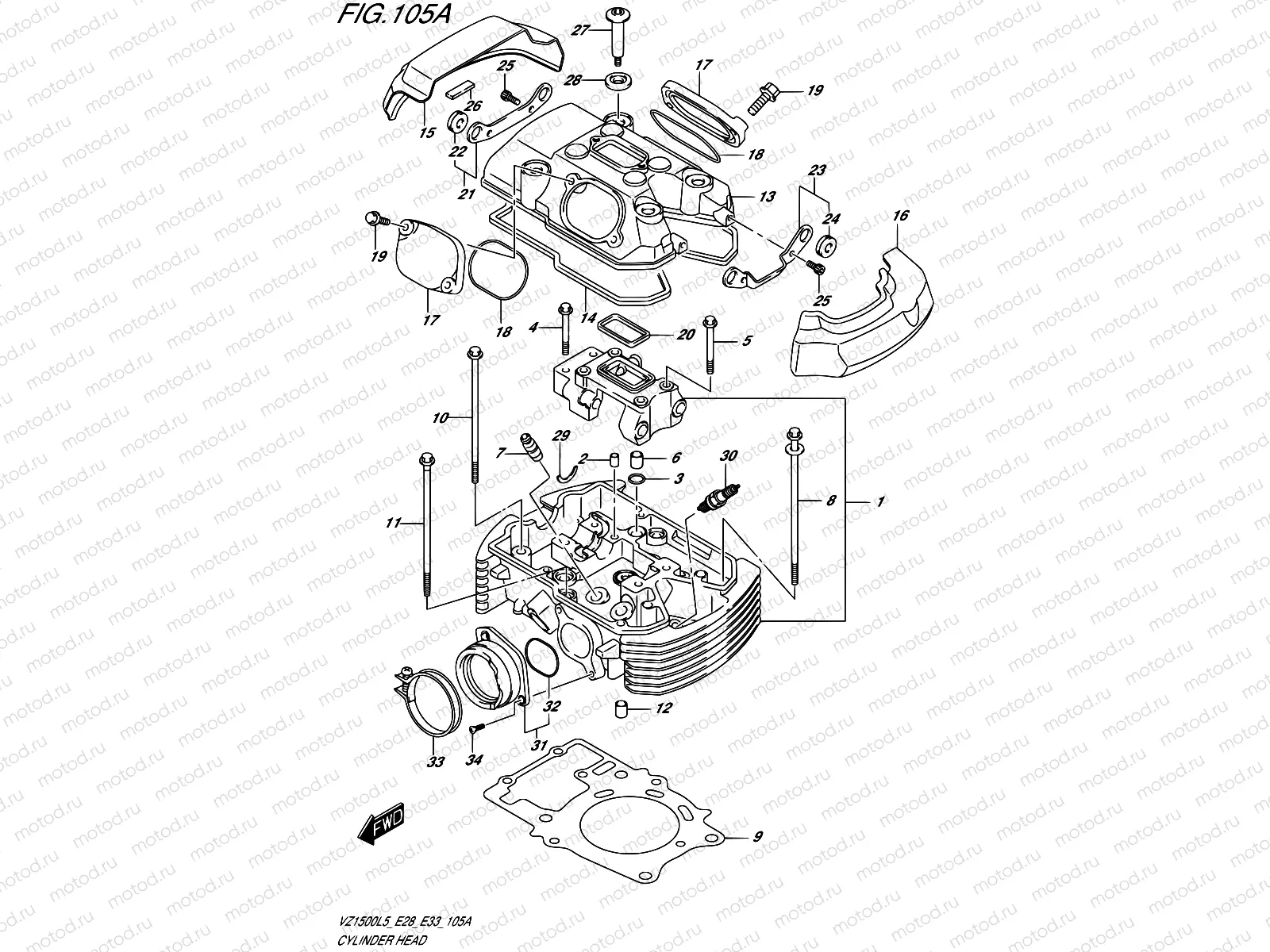 105A - CYLINDER HEAD (REAR)
