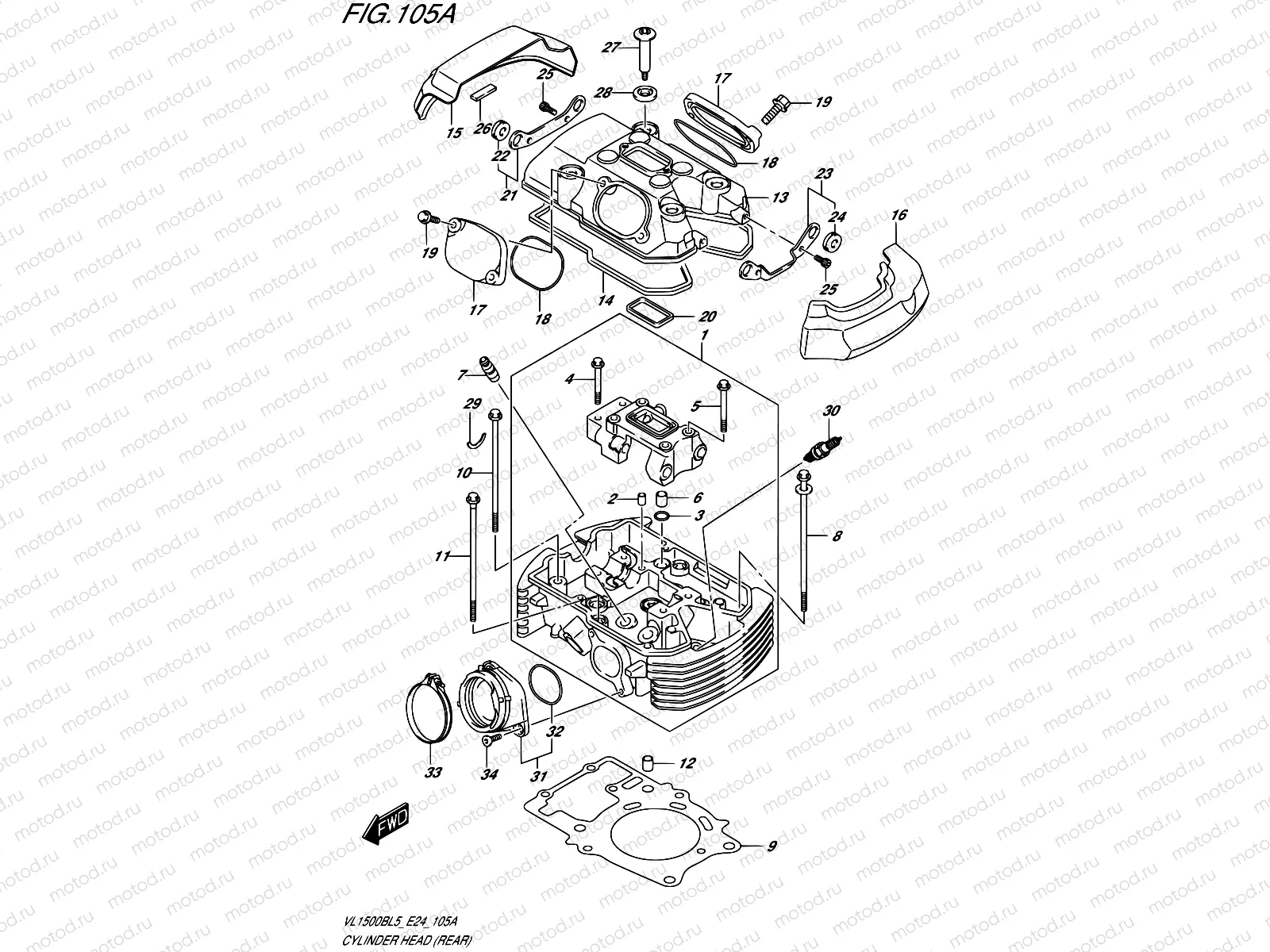 105A - CYLINDER HEAD (REAR)