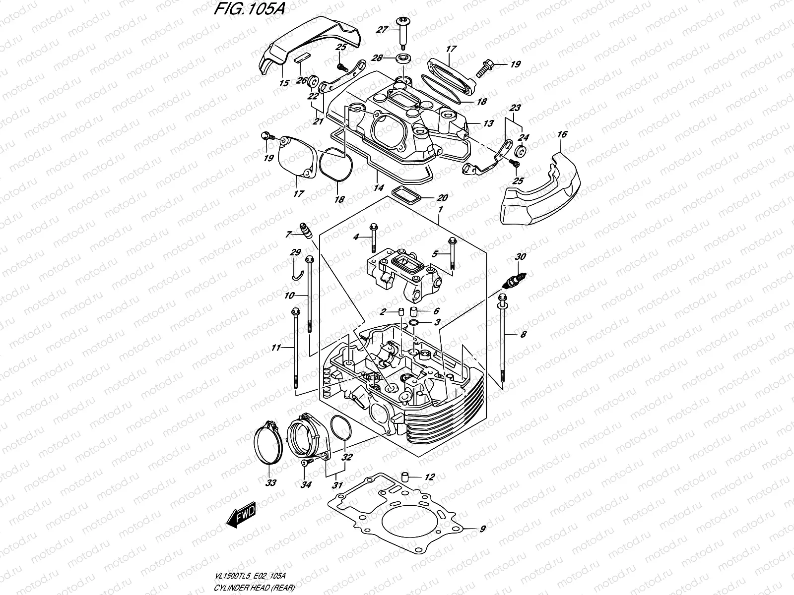 105A - CYLINDER HEAD (REAR)
