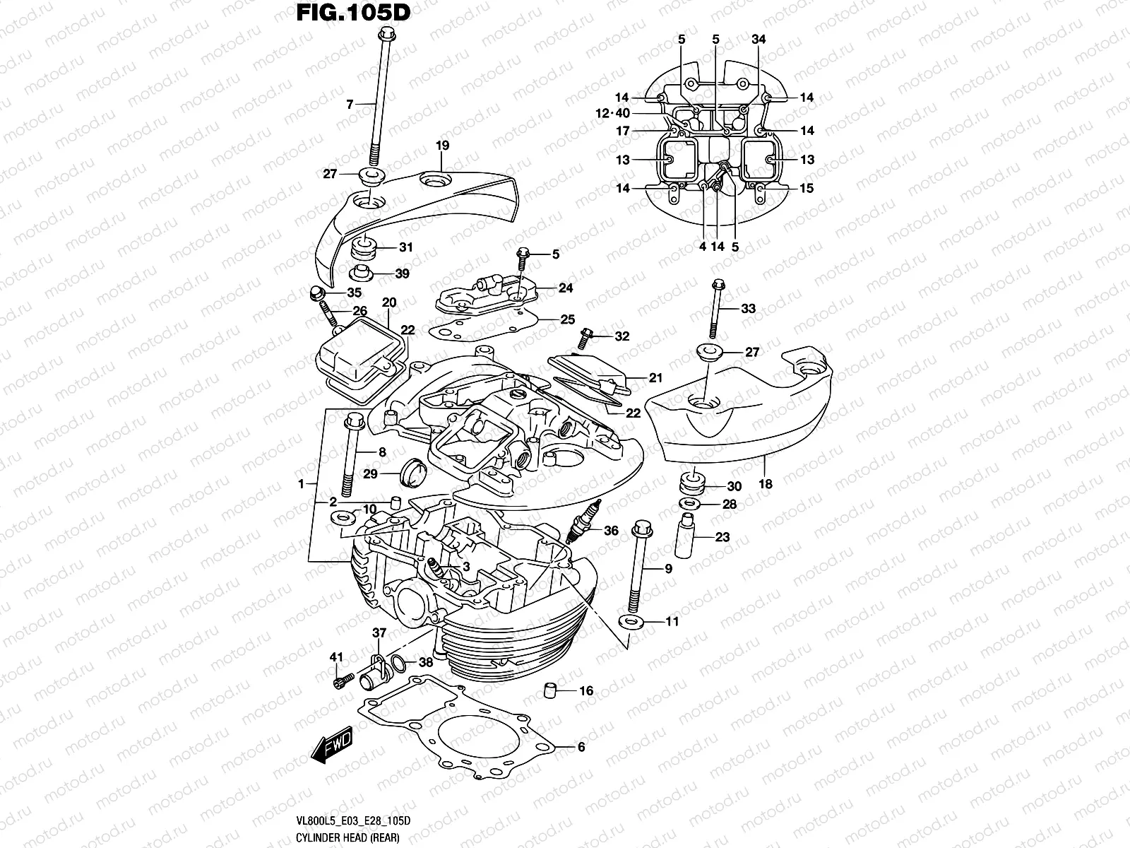 105D - CYLINDER HEAD (REAR) (VL800TL5 E28)