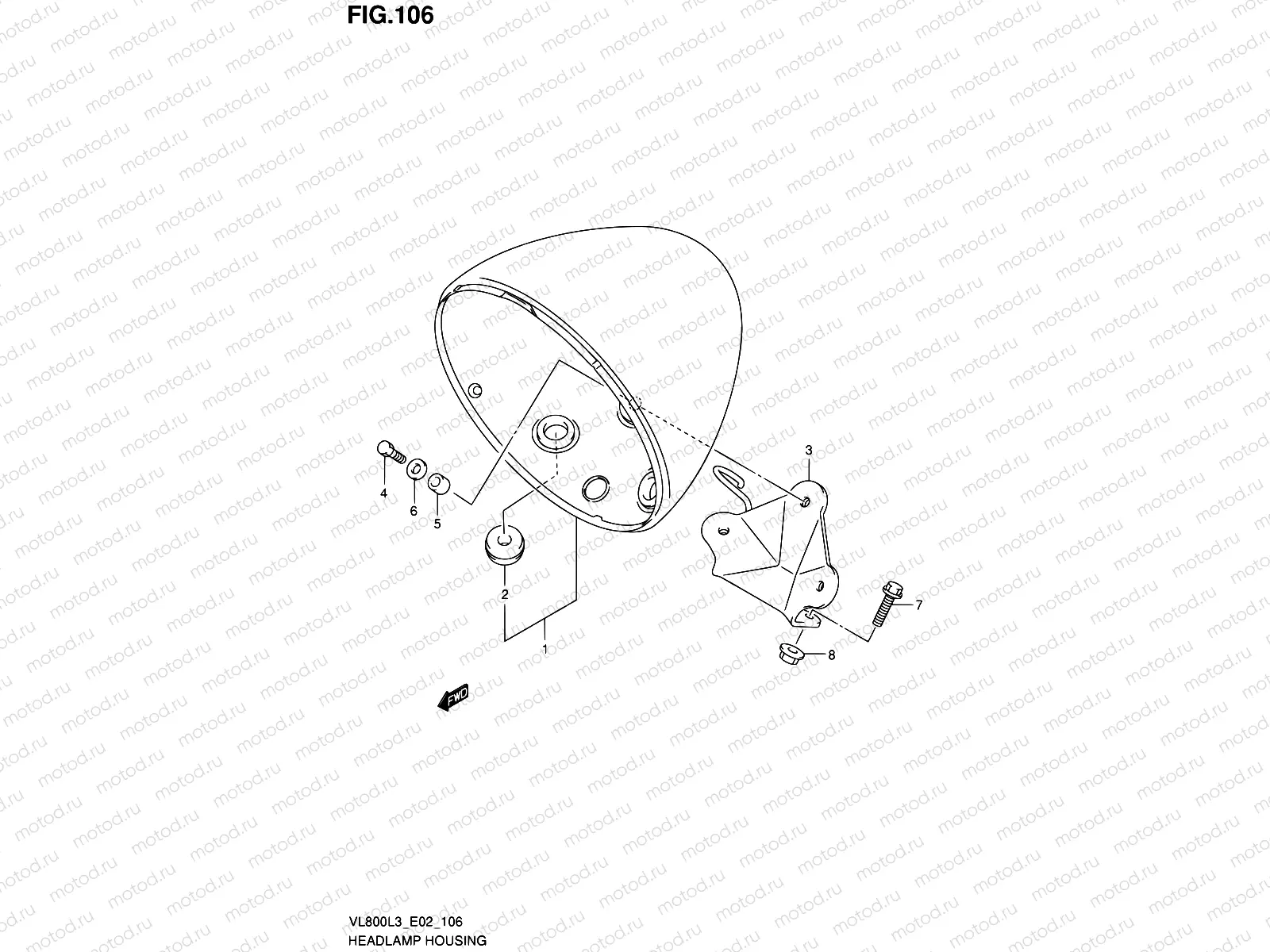 106 - HEADLAMP HOUSING