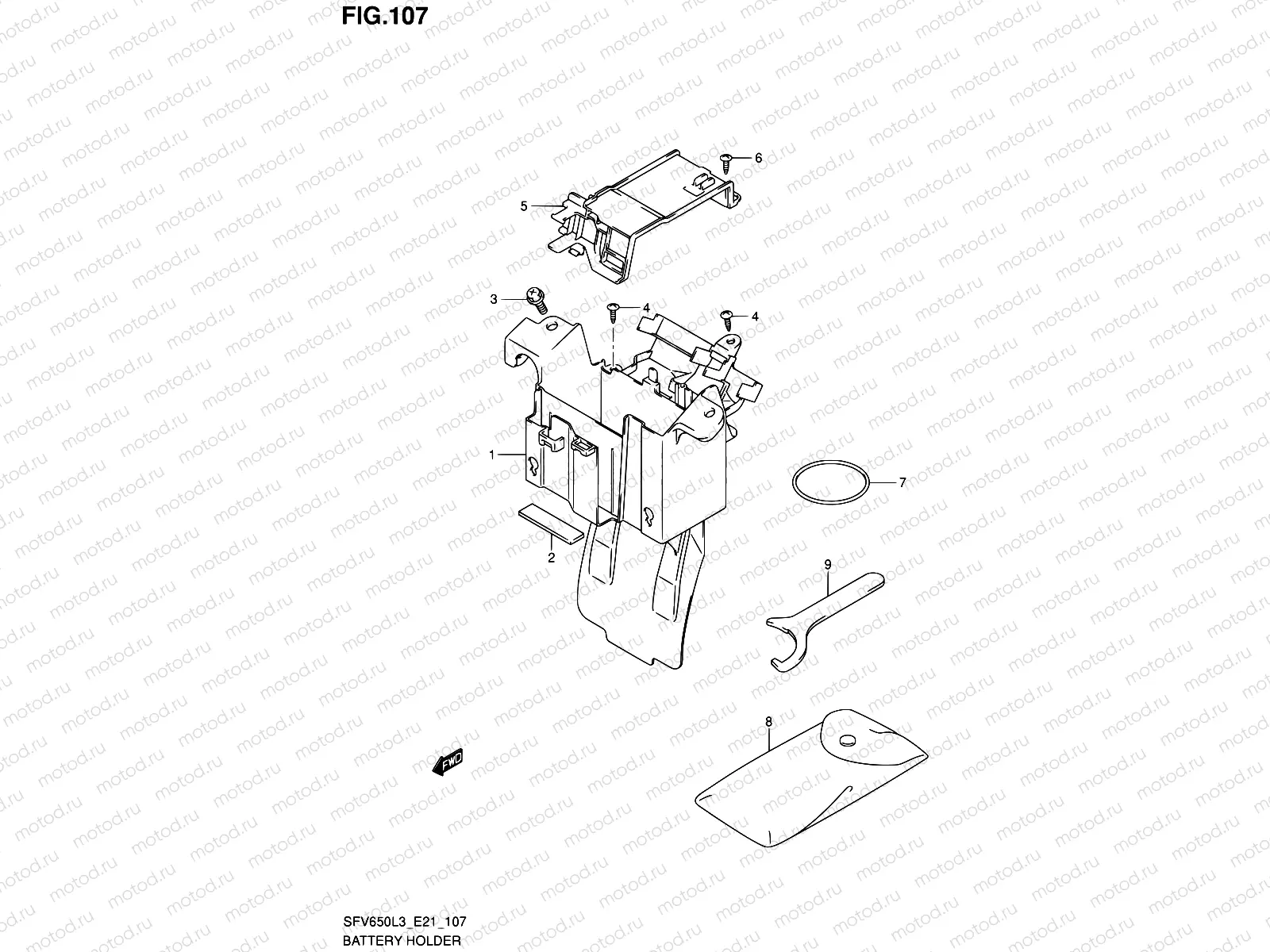 107 - BATTERY HOLDER (SFV650L3 E24)