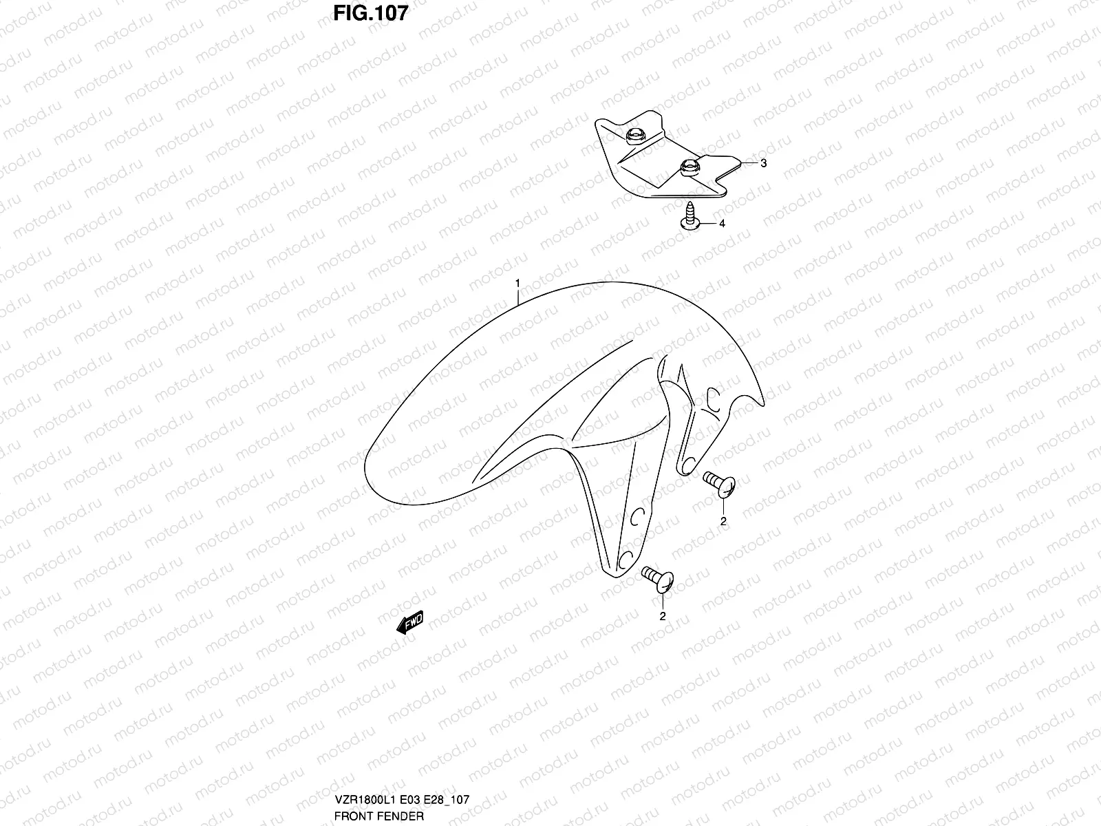 107 - FRONT FENDER (VZR1800L1 E28)