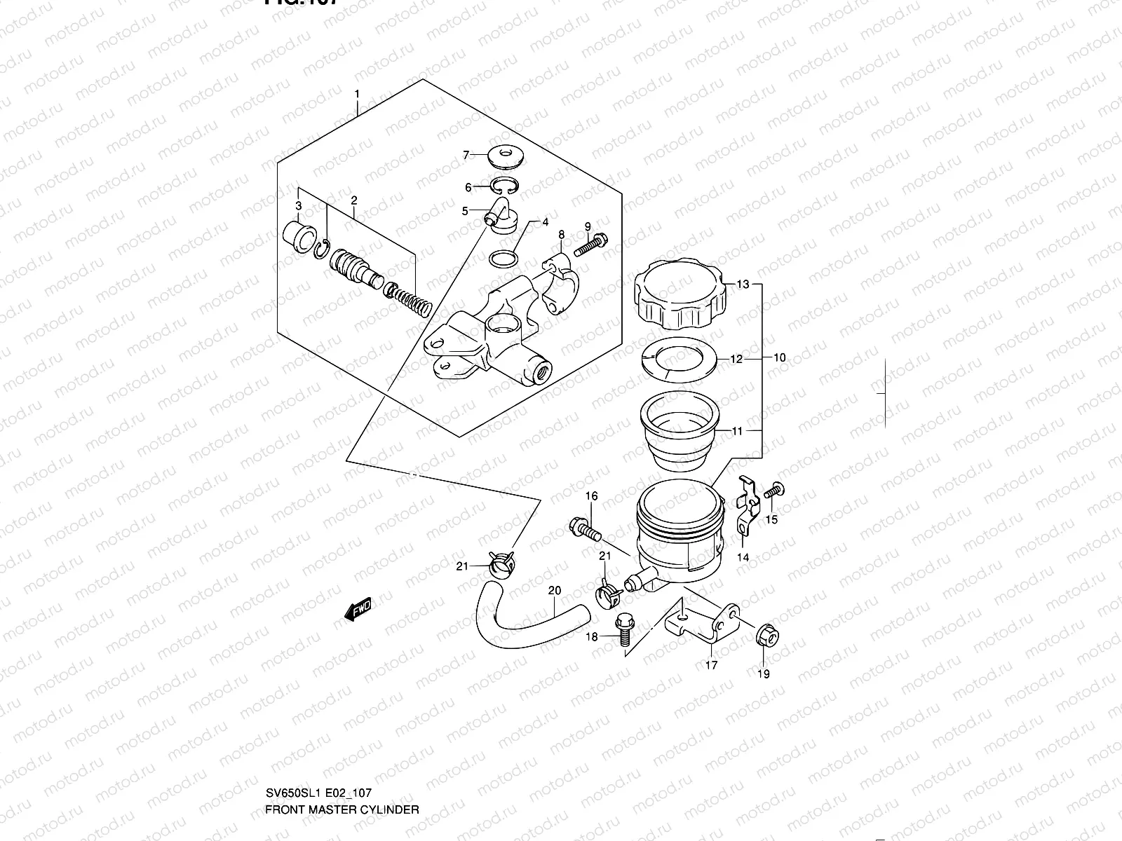 107 - FRONT MASTER CYLINDER (SV650SL1 E24)