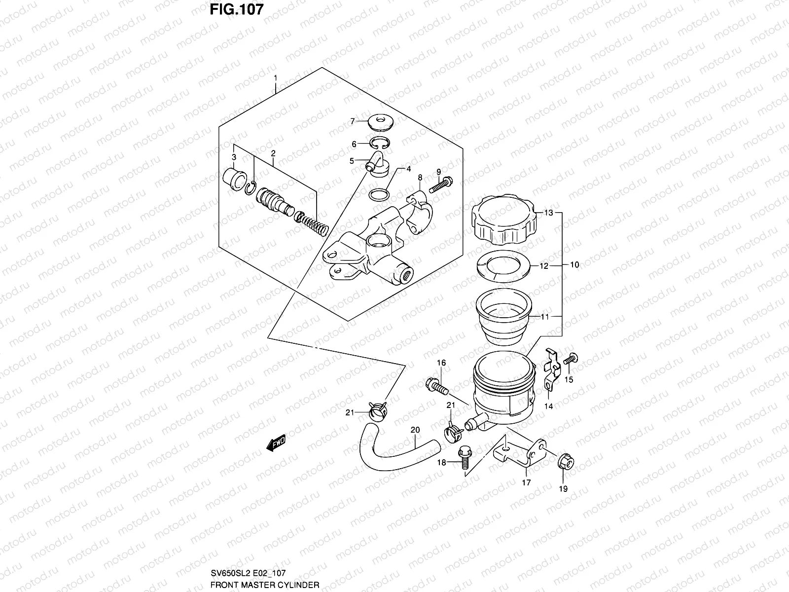 107 - FRONT MASTER CYLINDER (SV650SL2 E24)