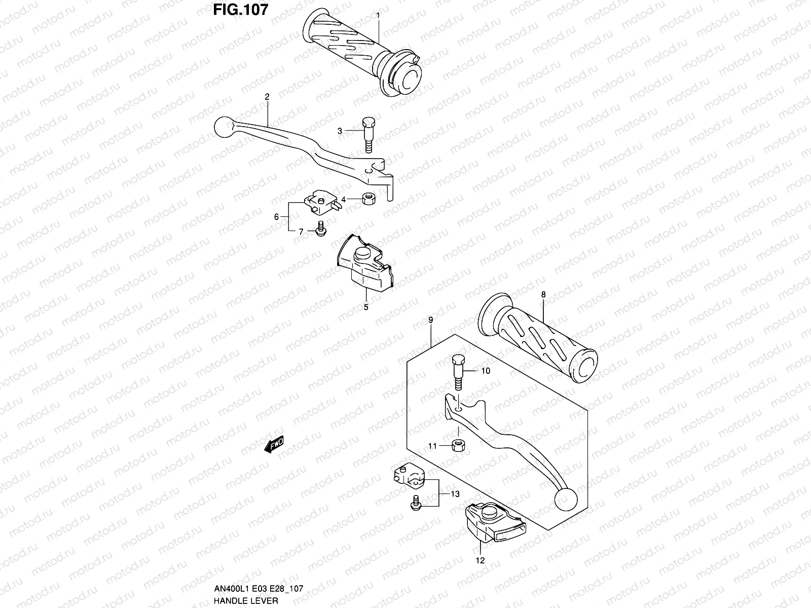 107 - HANDLE LEVER (AN400AL1 E33)
