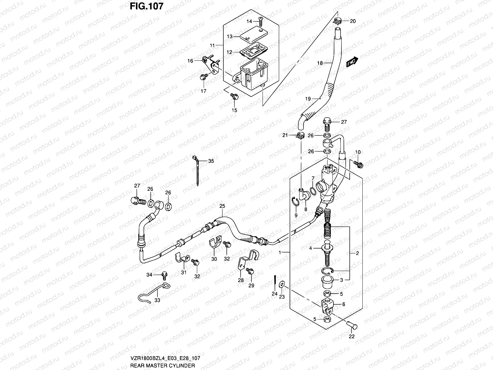 107 - REAR MASTER CYLINDER