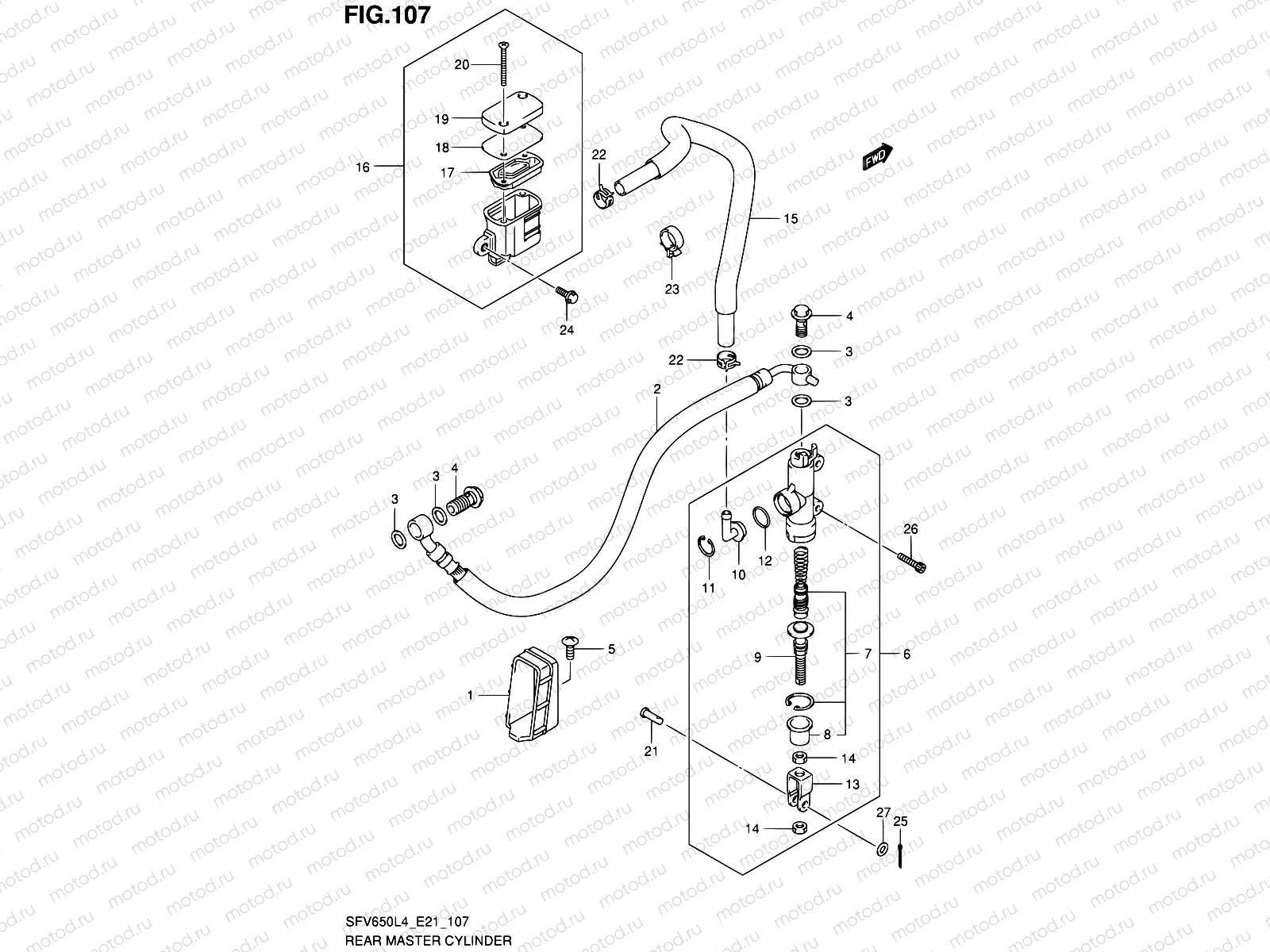 107 - REAR MASTER CYLINDER (SFV650L4 E21)
