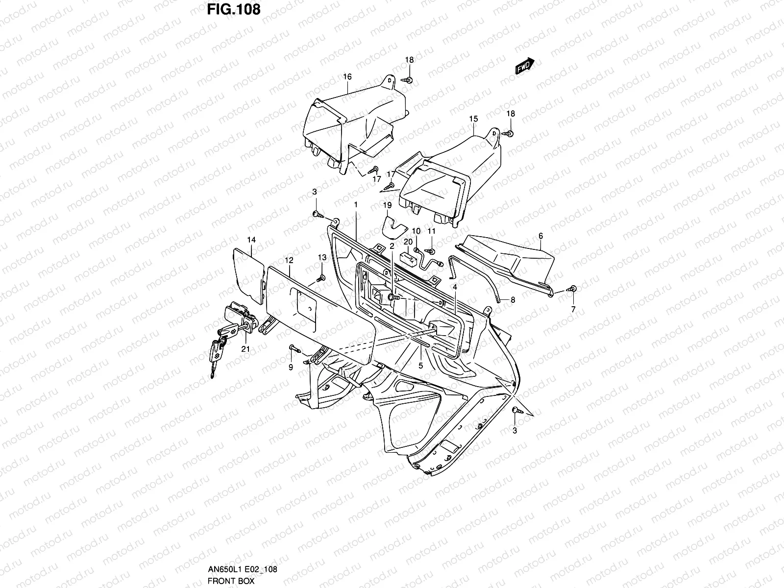 108 - FRONT BOX (AN650AL1 E02)