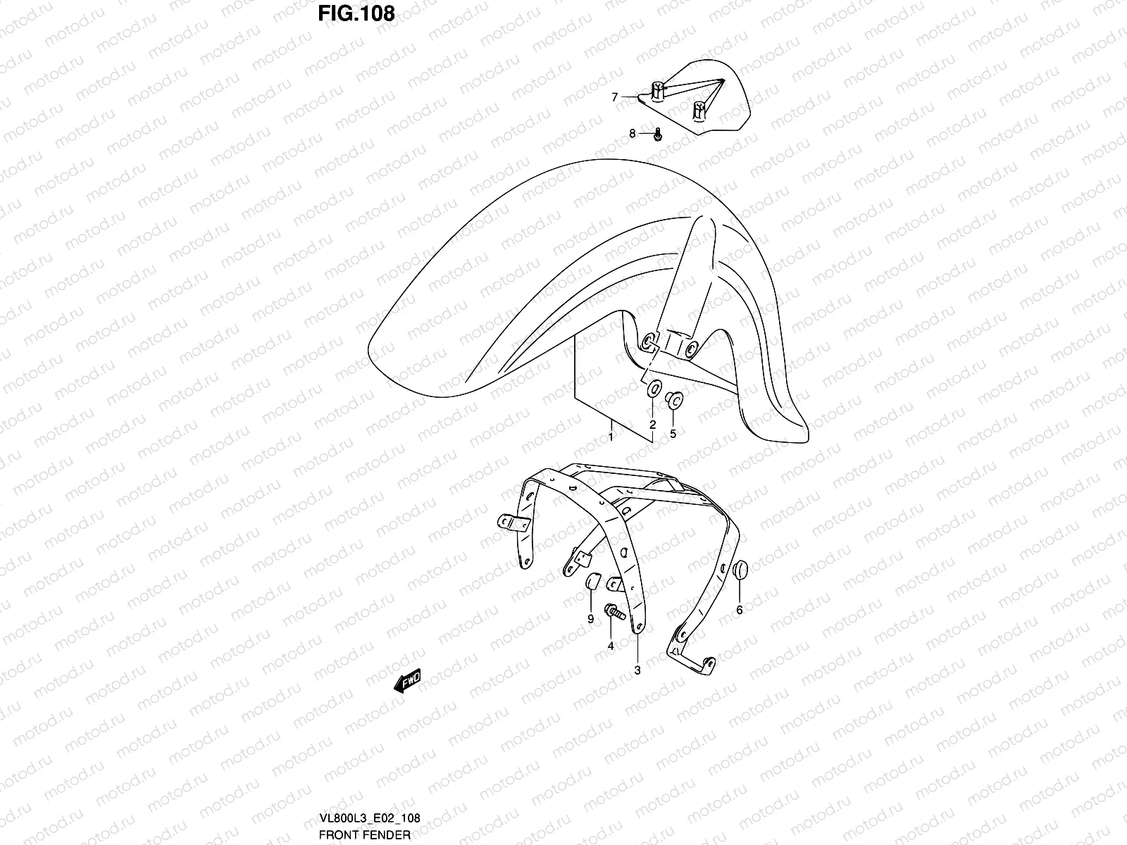 108 - FRONT FENDER (VL800L3 E19)