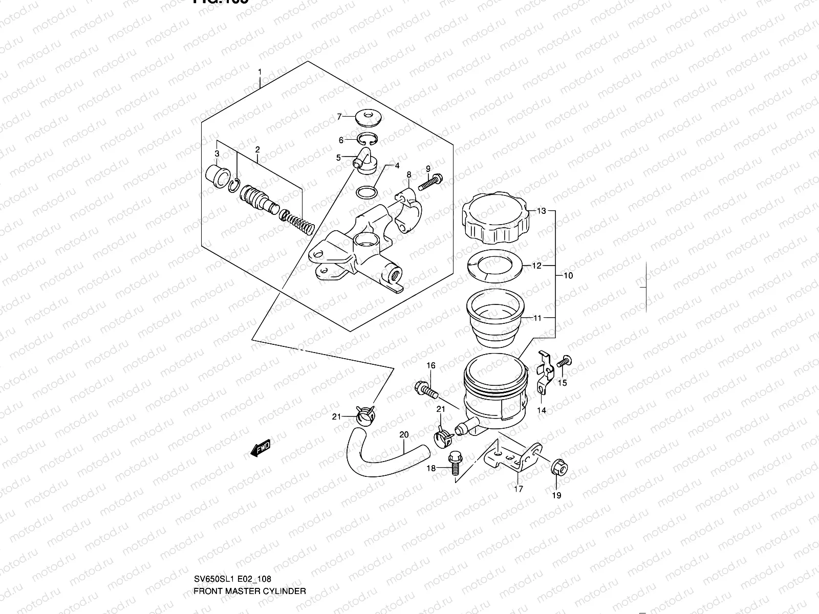 108 - FRONT MASTER CYLINDER (SV650SAL1 E24)