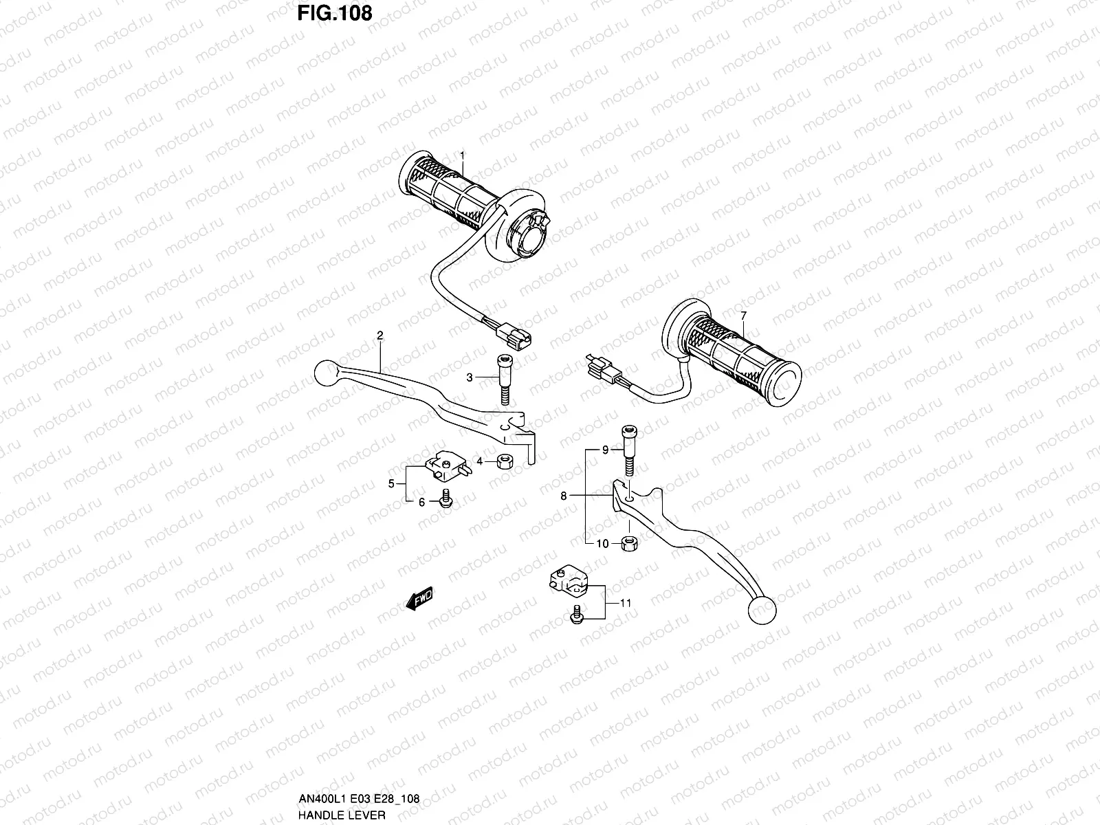 108 - HANDLE LEVER (AN400ZAL1 E28)
