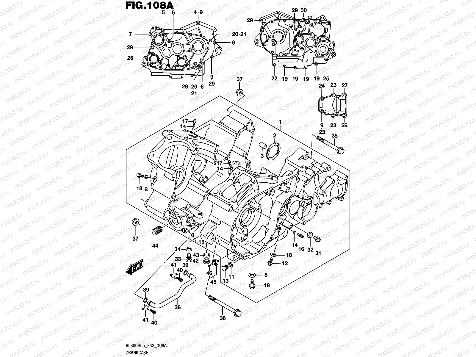 108A - CRANKCASE (VL800TL5 E43)