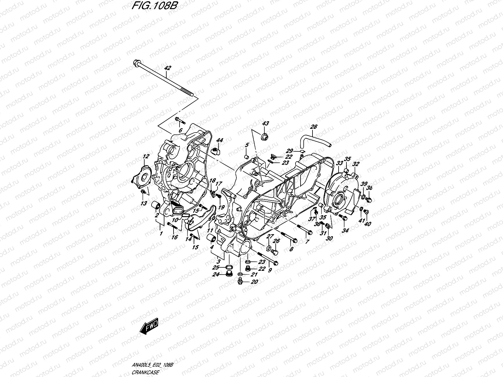 108B - CRANKCASE (AN400AL5 E02)
