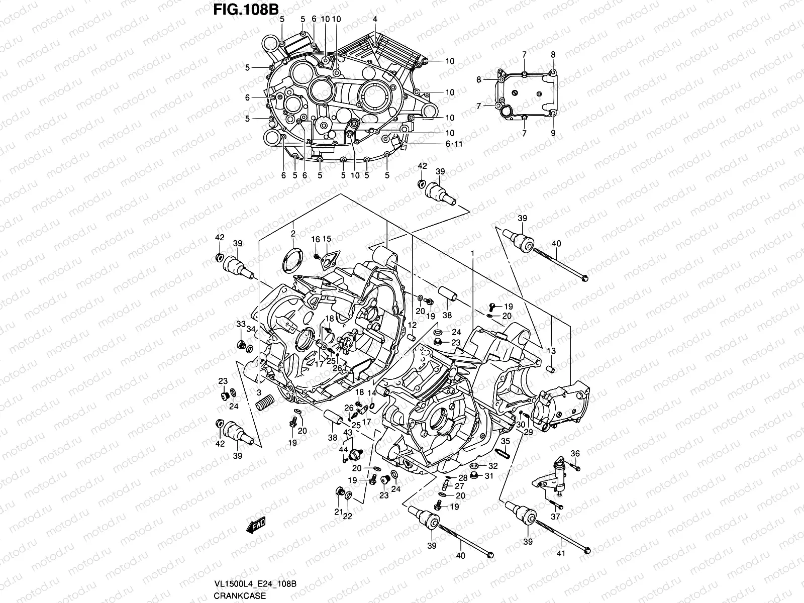 108B - CRANKCASE (VL1500BL4 E24)