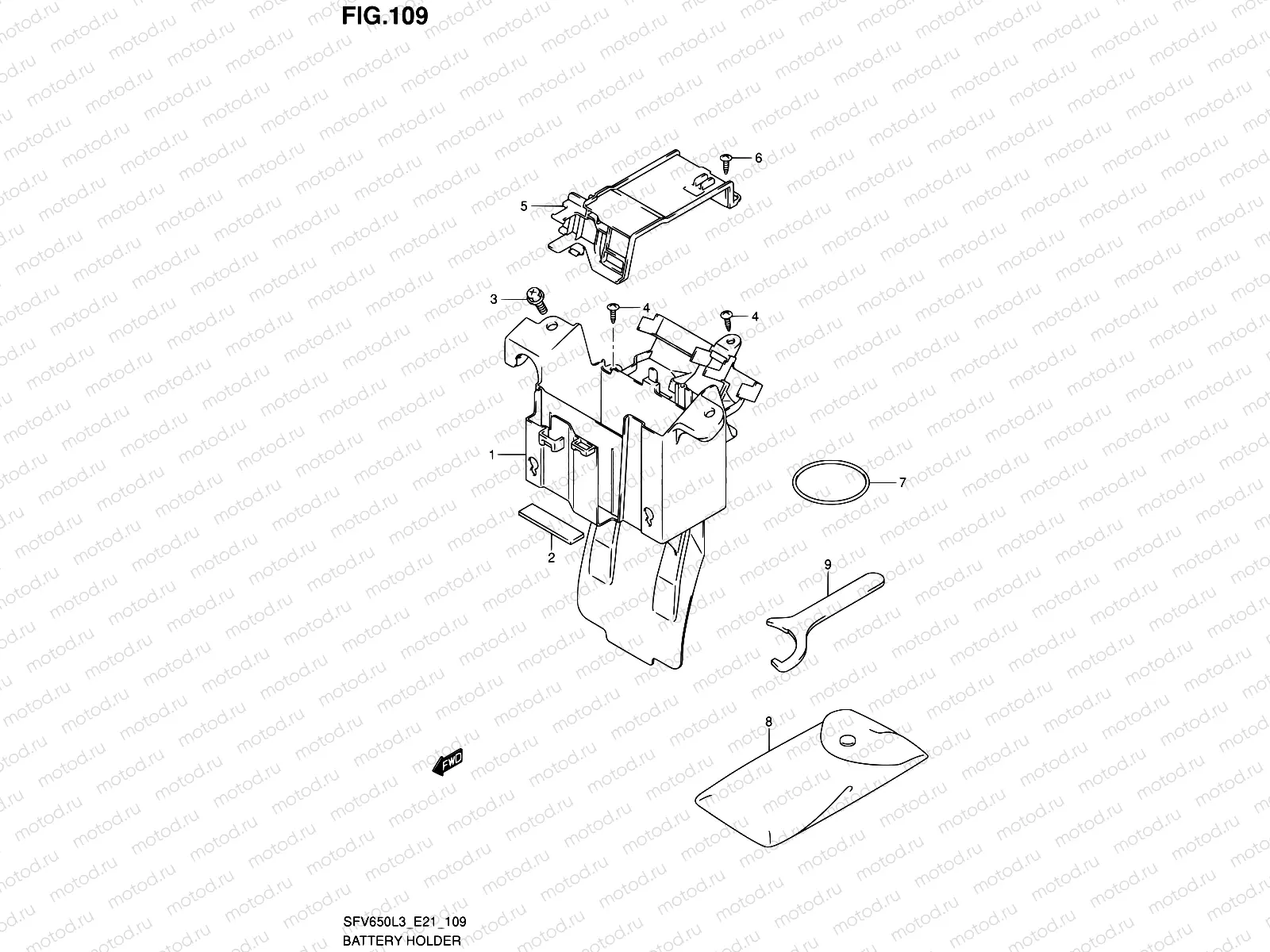 109 - BATTERY HOLDER (SFV650UL3 E24)