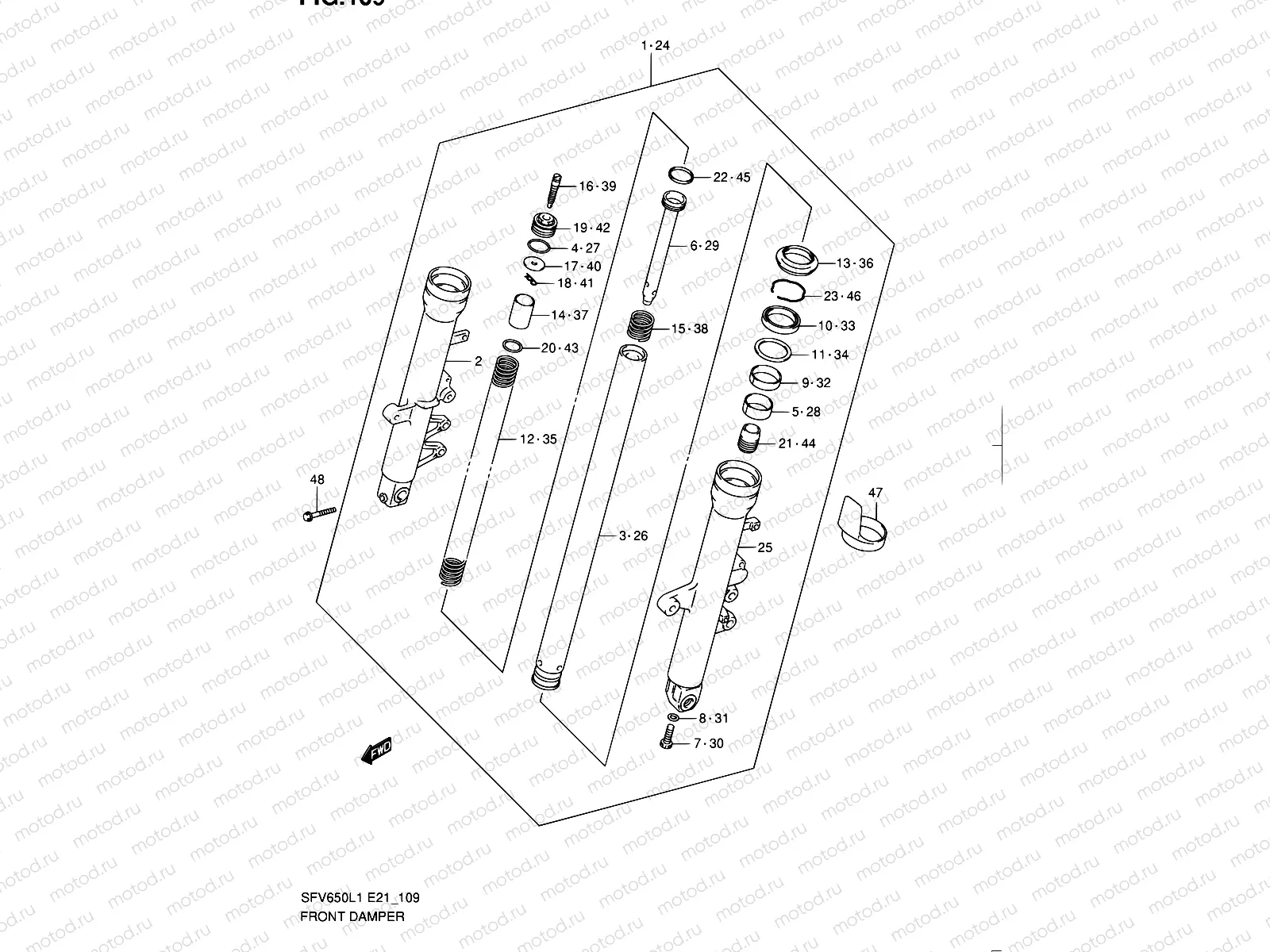 109 - FRONT DAMPER (SFV650L1 E21)