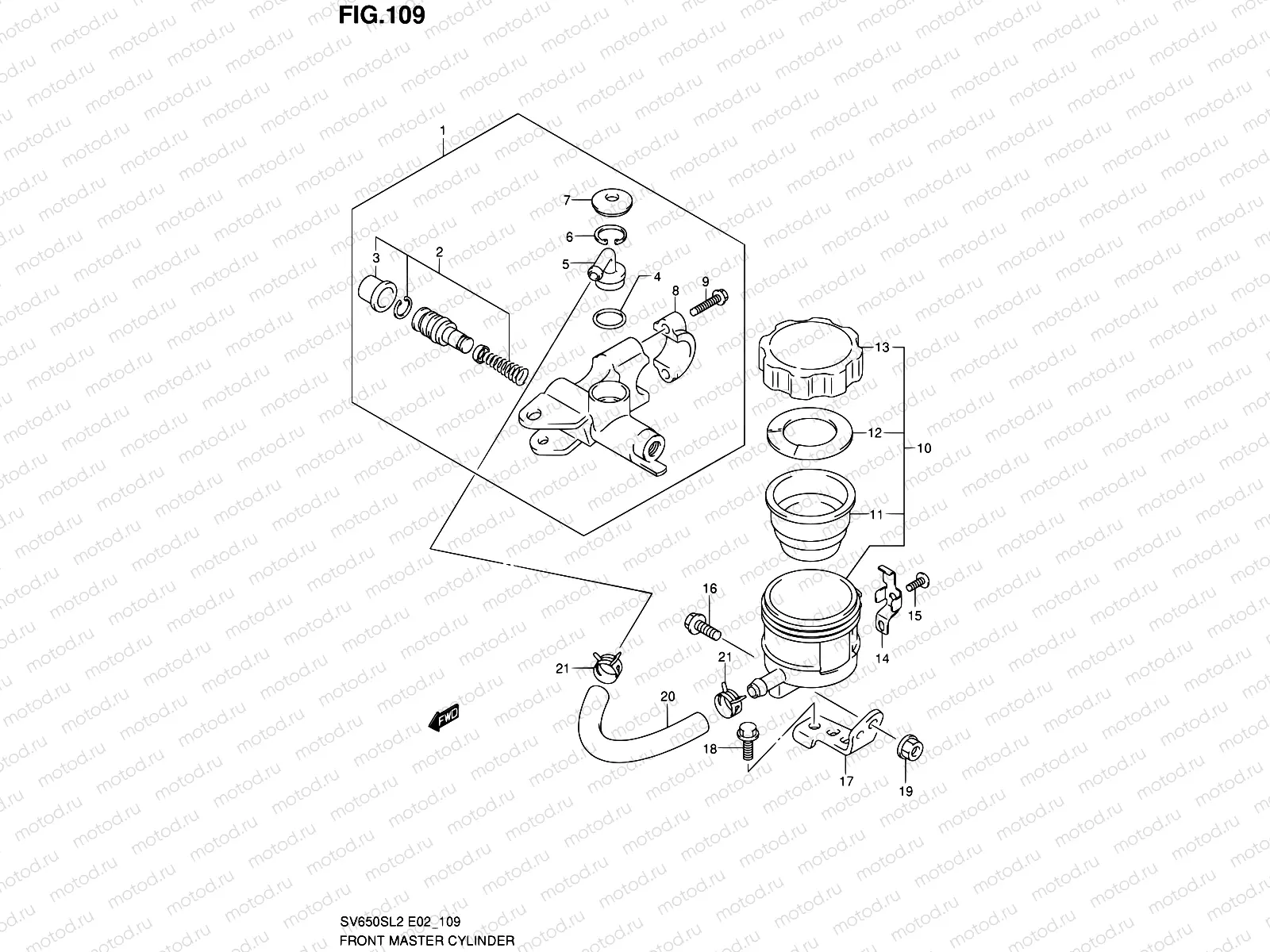 109 - FRONT MASTER CYLINDER (SV650SAL2 E24)
