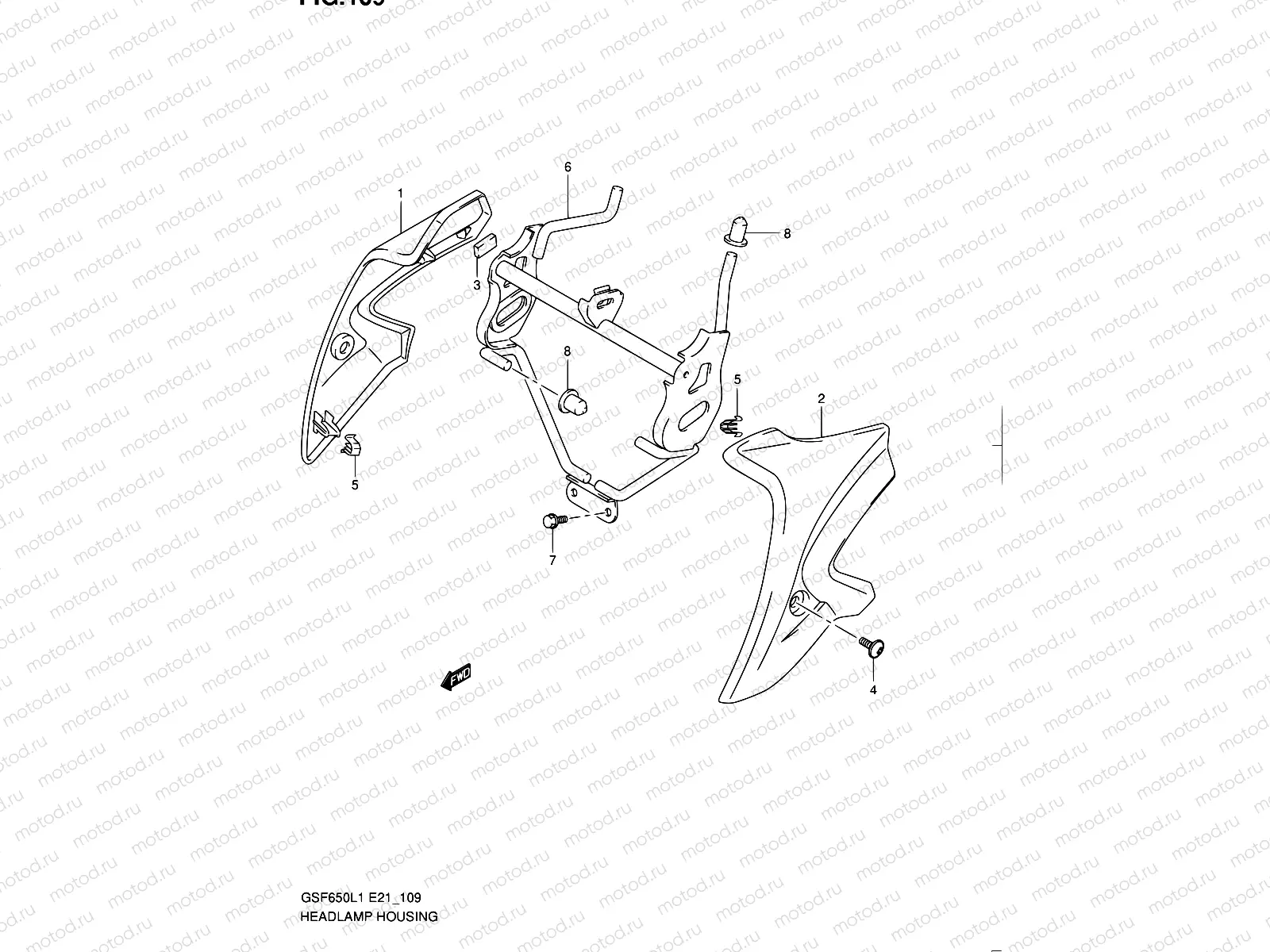 109 - HEADLAMP COVER (GSF650AL1 E21)
