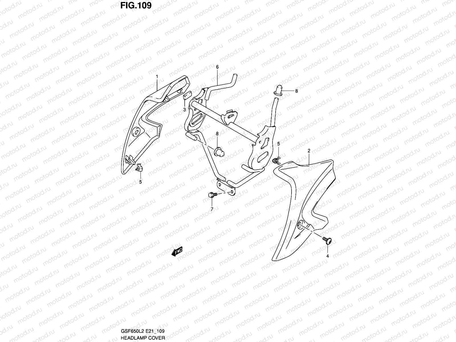 109 - HEADLAMP COVER (GSF650AL2 E21)