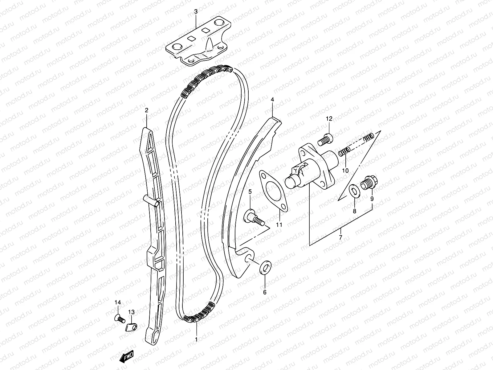 10A - CAM CHAIN (MODEL K3/K4)