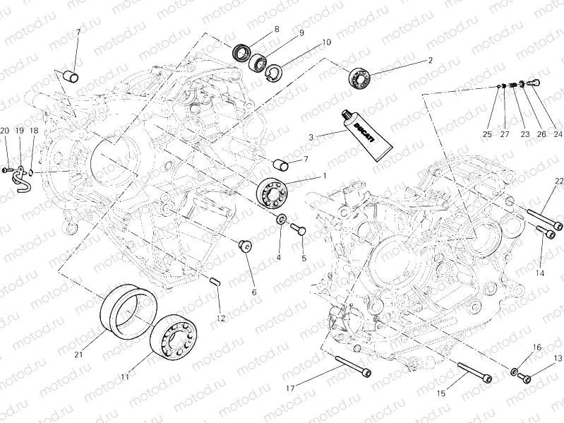 10A - CRANKCASE BEARINGS » ENGINE CASE