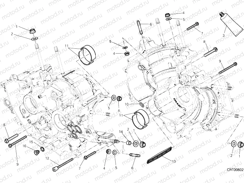 10A - HALF-CRANKCASES PAIR » ENGINE CASE
