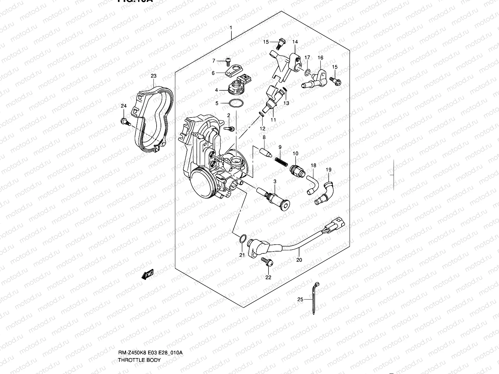 10A - THROTTLE BODY (RM-Z450L1)