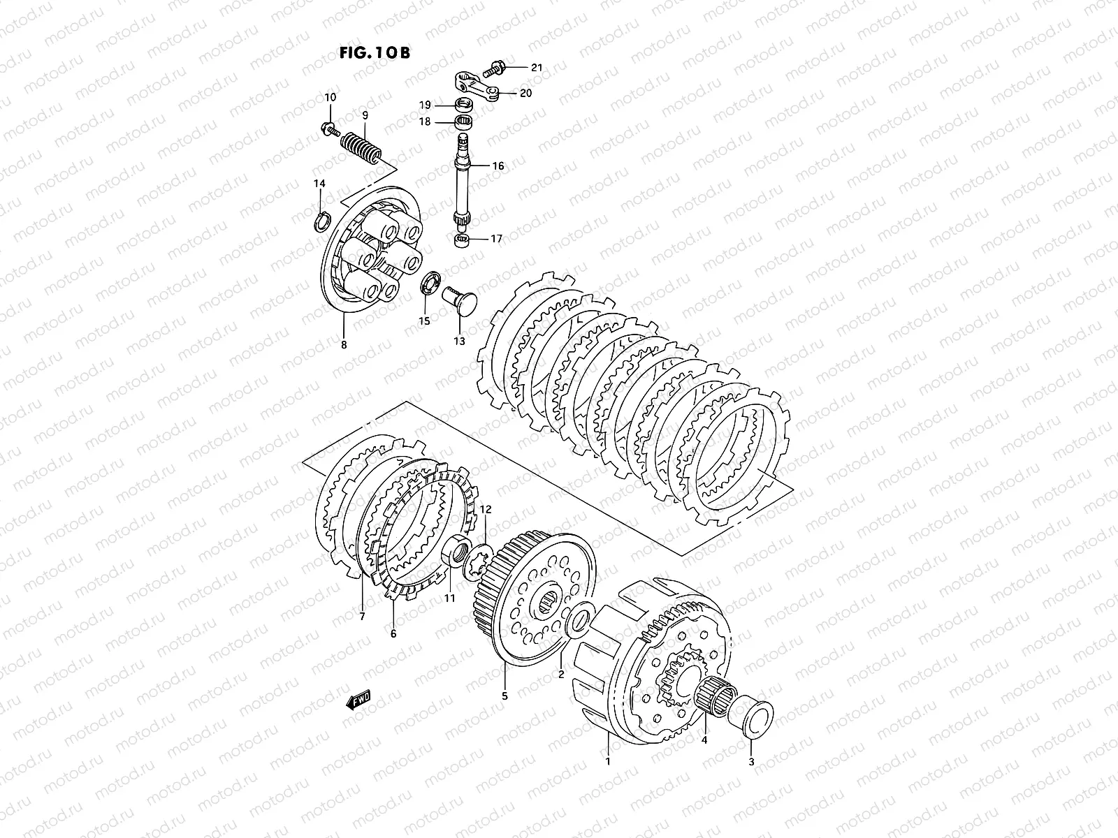 10B - CLUTCH (MODEL R/S/T)