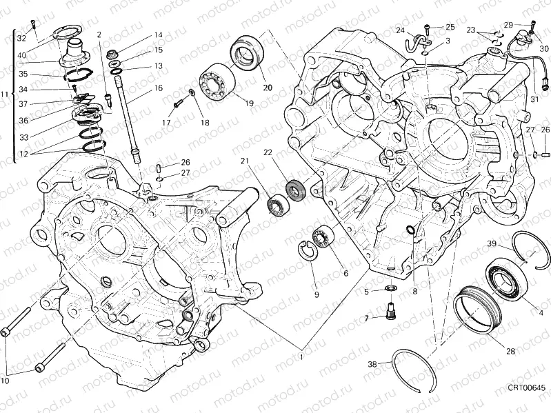 10B - HALF-CRANKCASES PAIR » ENGINE CASE
