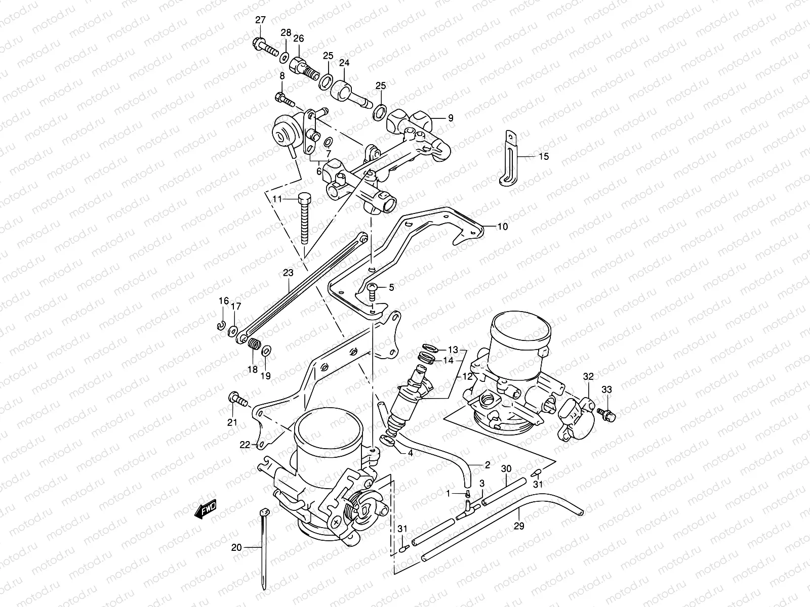 10B - THROTTLE BODY FITTING PARTS