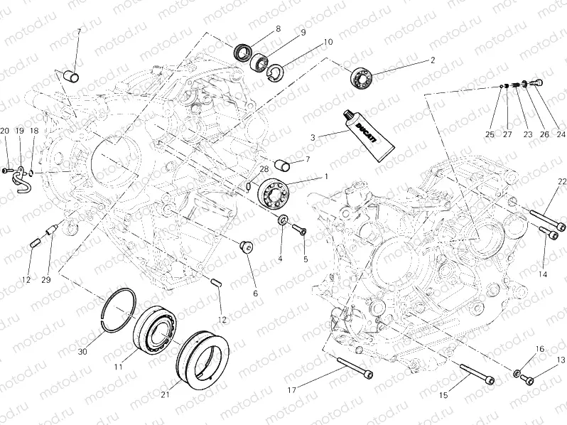 10C - CRANKCASE BEARINGS » ENGINE CASE