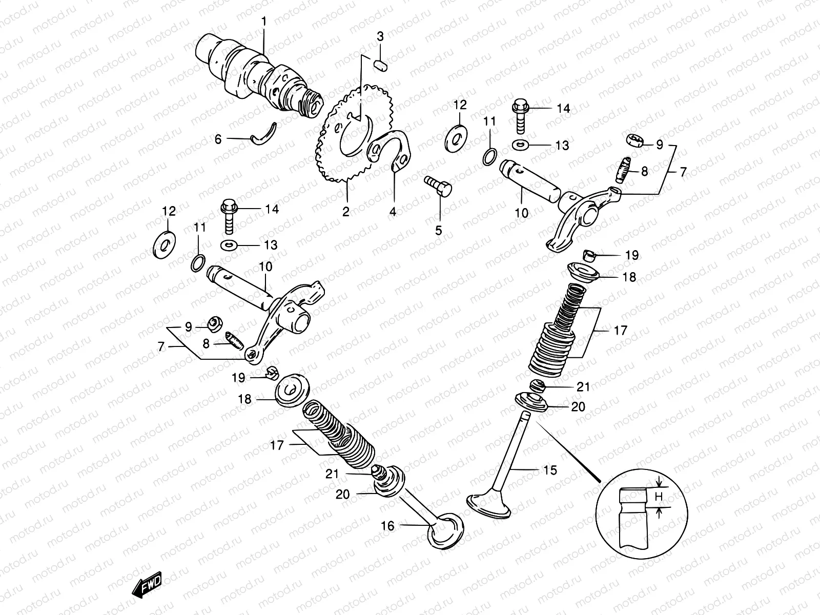 11 - CAM SHAFT - VALVE (MODEL Z/D)