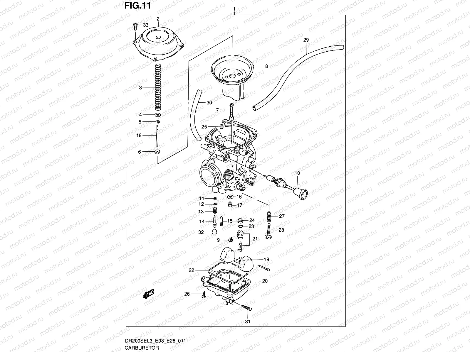 11 - CARBURETOR (DR200SEL3 E28)