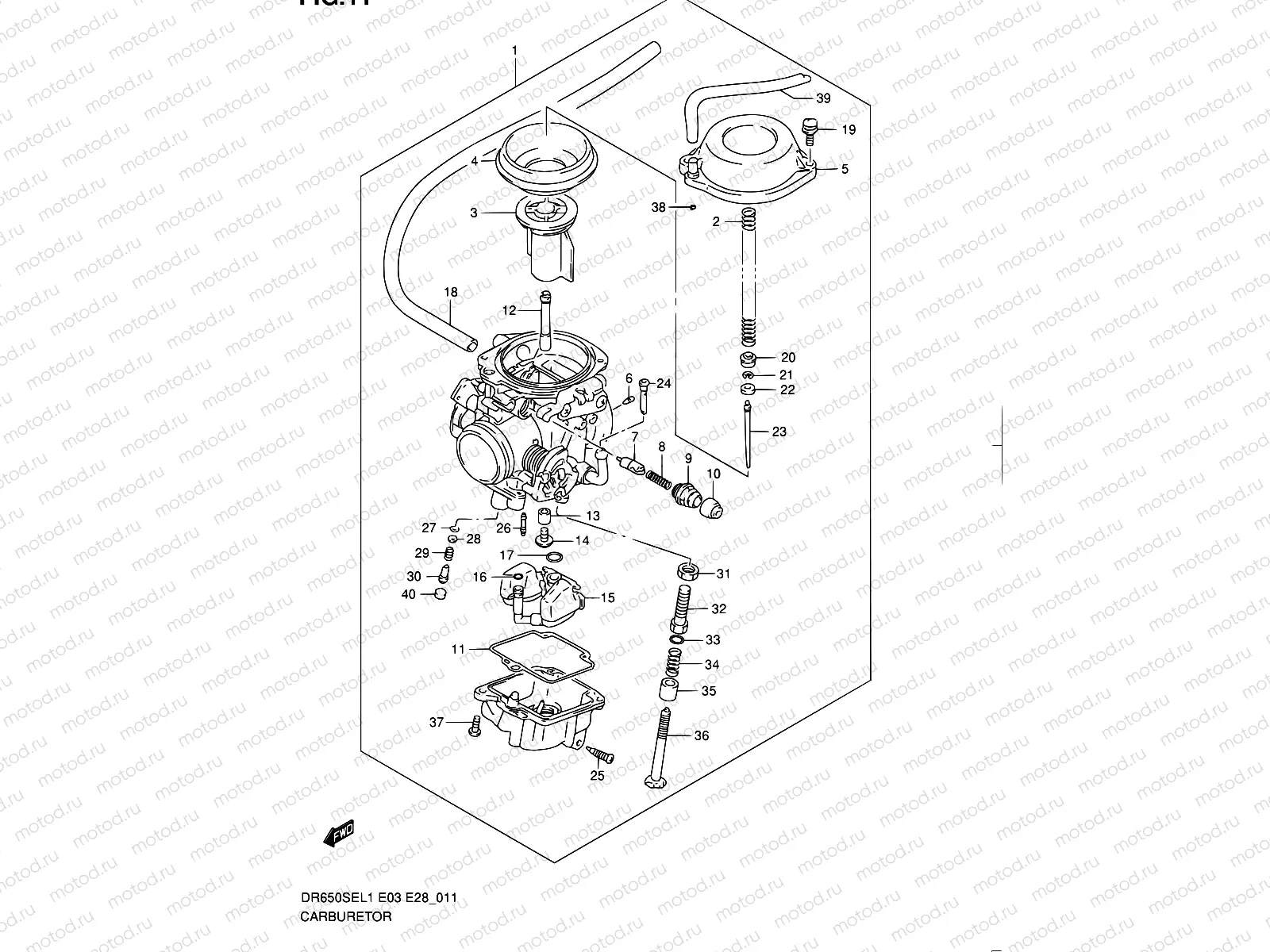 11 - CARBURETOR (DR650SEL1 E03)