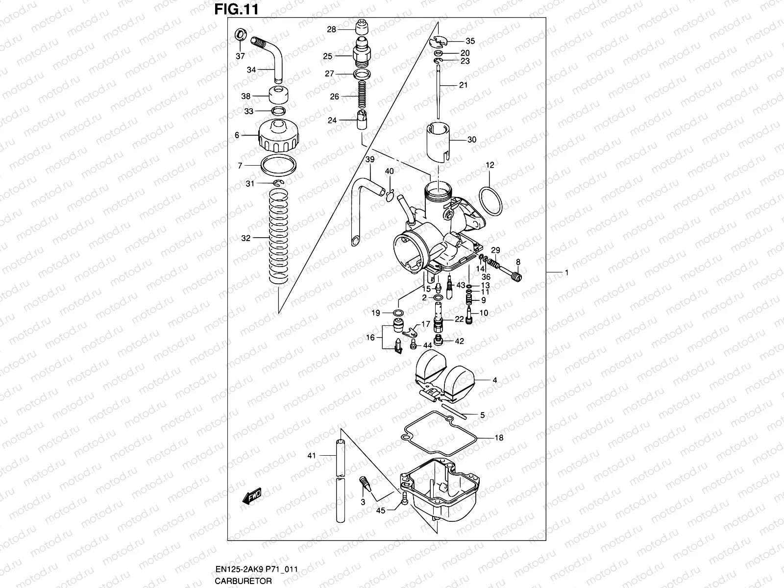 11 - CARBURETOR (EN125HUK9/HUZK9)
