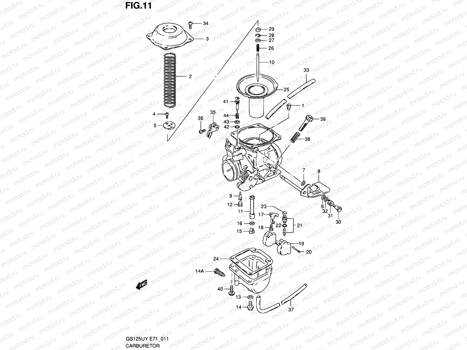 11 - CARBURETOR (GS125ESX/UX/ESY/UY)