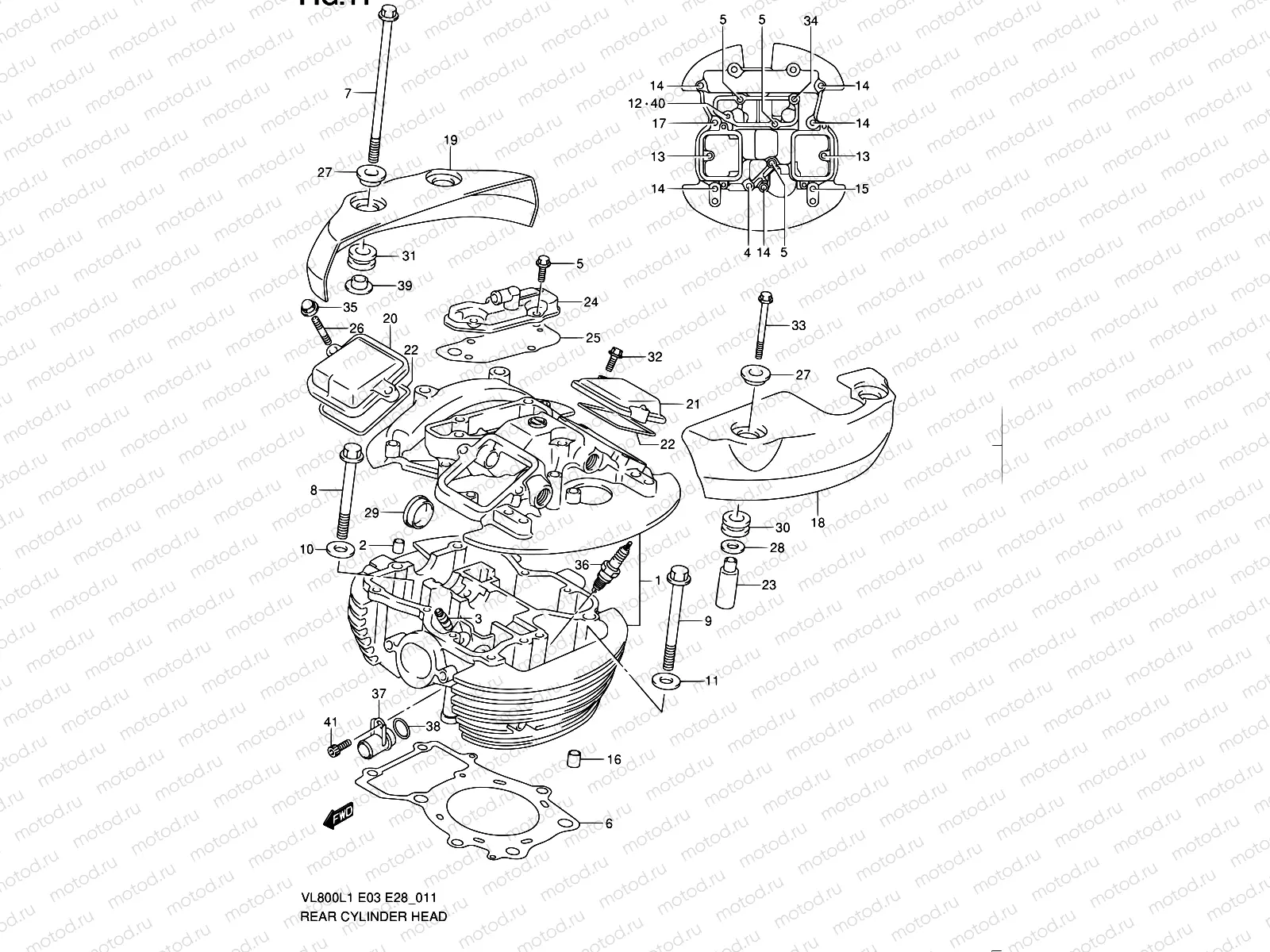 11 - REAR CYLINDER HEAD (VL800L1 E03)