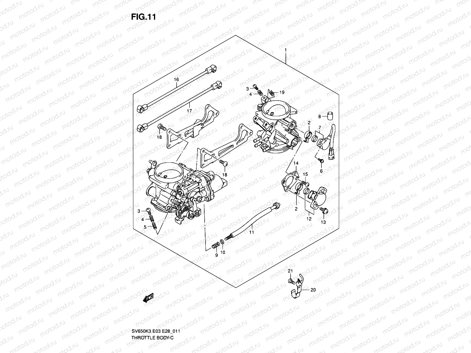 11 - THROTTLE BODY (MODEL K3/K4/K5/K6)
